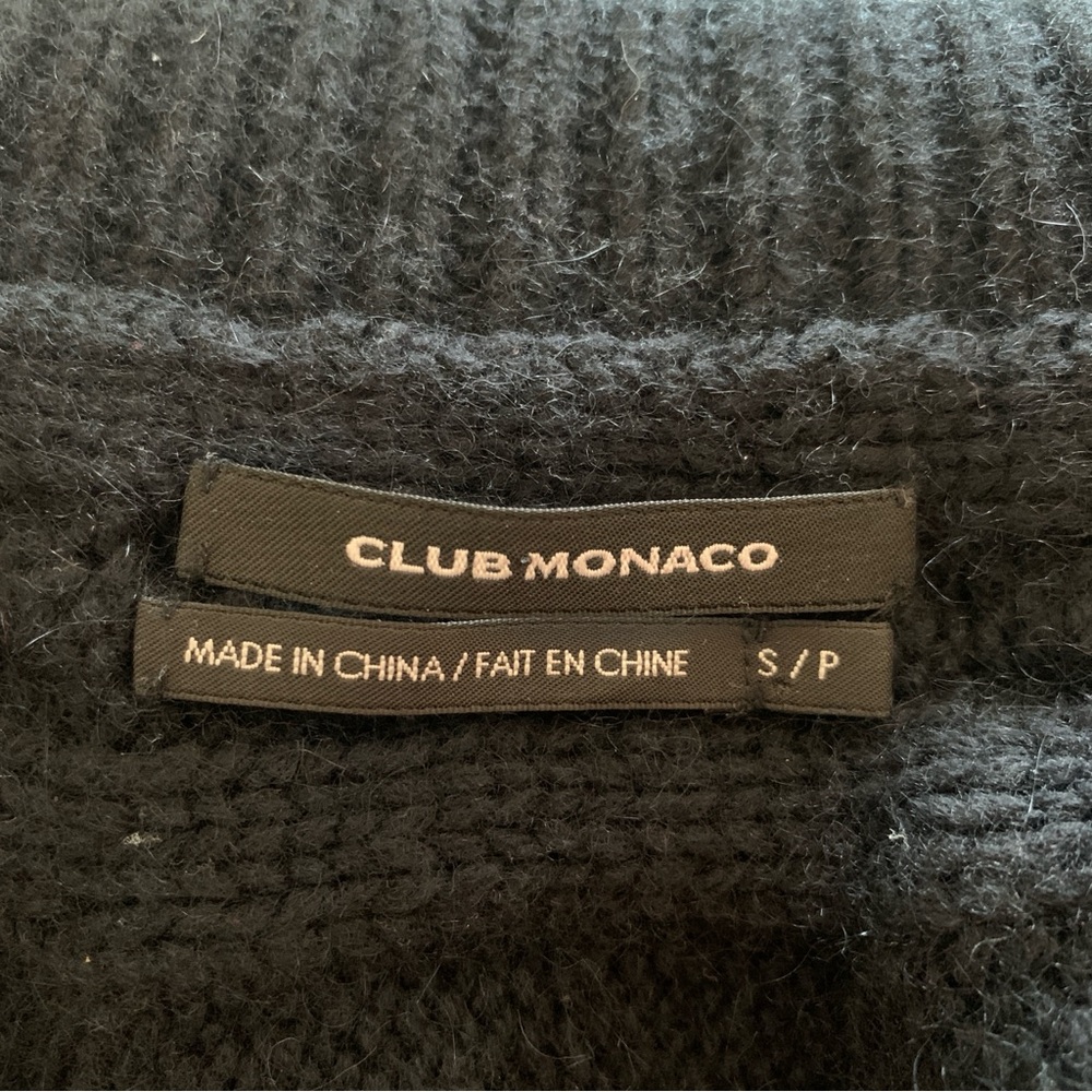 Club Monaco Black Knit Button-Up Vest Size Small - Picture 9 of 11
